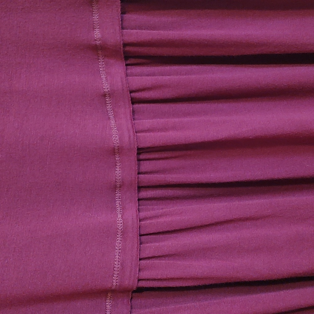 Zenana Premium Flowy Jersey Knit Swing Dress Burgundy ¾-Sleeve Lagenlook Size 3X - Picture 4 of 11